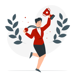 Jeune diplômée contente